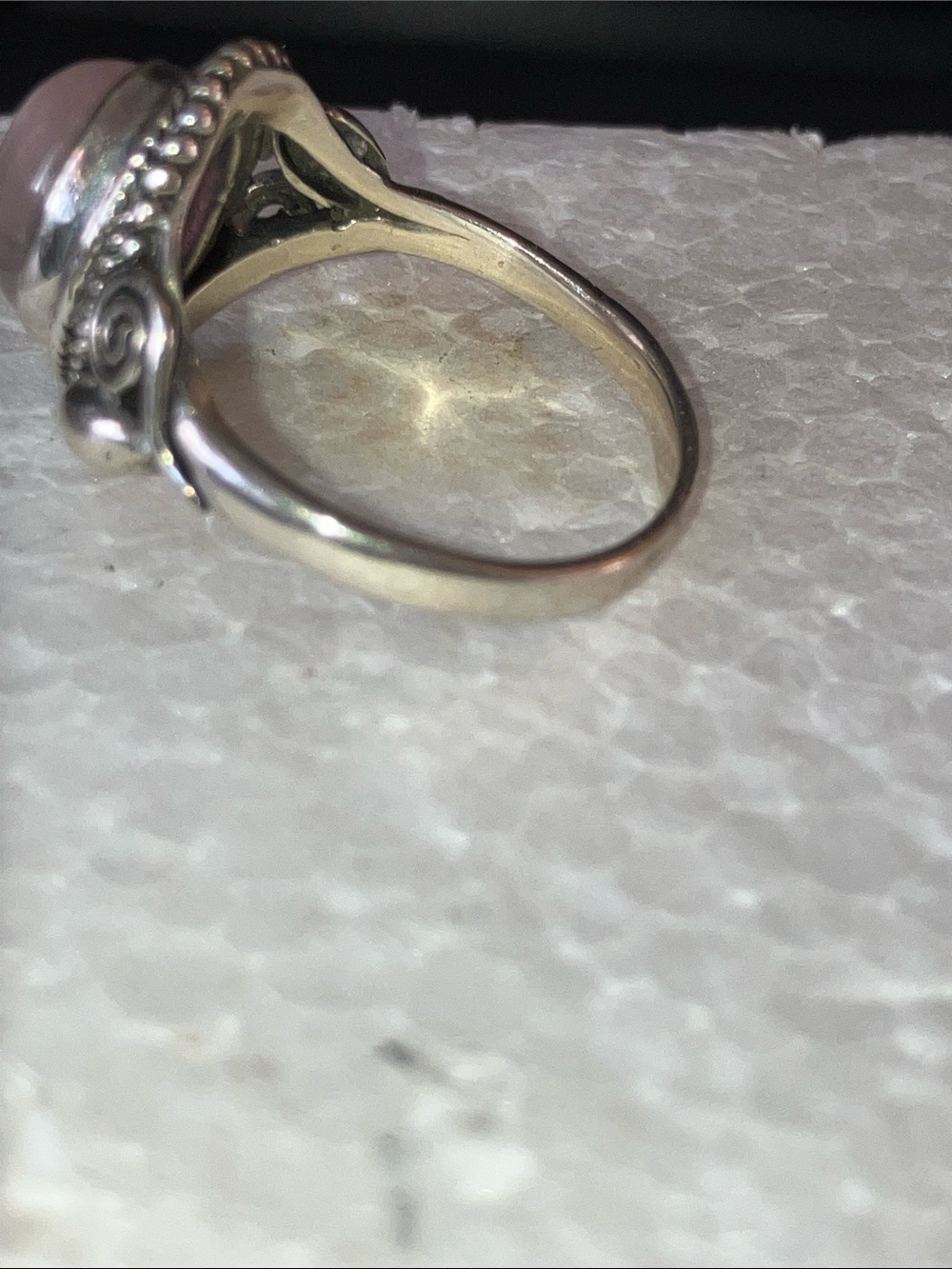 Sterling Silver Rose Quartz Oval Ring - Pink Gemstone - Picture 7 of 7
